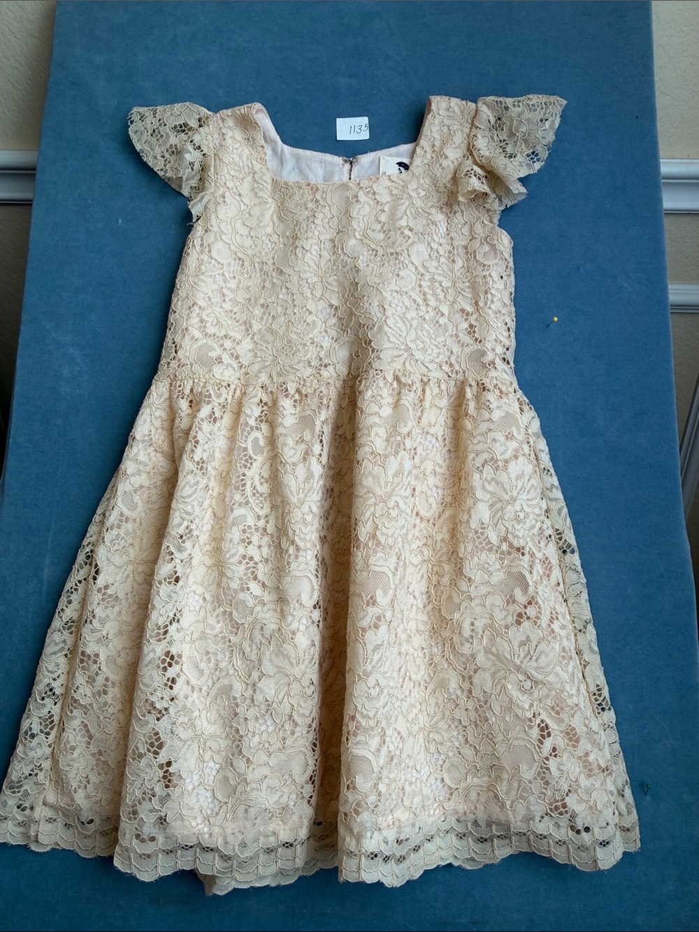 Theresa Pham Girls' Lace Party Dress in Cream size 6
